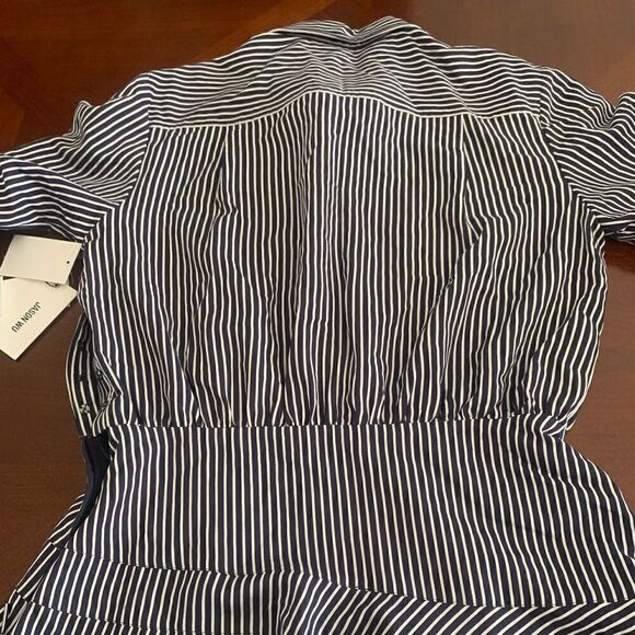 Women’s Jason Wu stripe asymmetrical tiered shirt long sleeve dress💥size 10, NWT - Picture 9 of 15